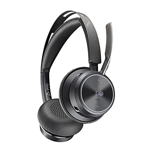 Image of Poly - Voyager Focus 2 Office USB-A (Plantronics) - Bluetooth Dual-Ear (Stereo) Headset with Boom Mic - USB-A PC/Mac/Desk Phone Compatible - Active Noise Canceling - Works with Teams (Certified)