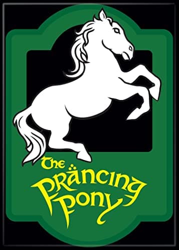 Image of Ata-Boy Lord of The Rings Magnet - The Prancing Pony Sign 2.5" x 3.5" Magnet for Refrigerators, Whiteboards & Locker Decorations…