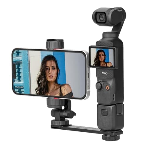 Image of BRDRC Pocket 3 4 Phone Holder Mount and Clip with 1/4” Screw and Cold Shoe for DJI Osmo Pocket 3 4 Creator Combo Accessories