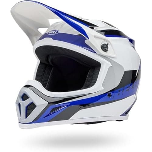 Image of Bell - MX-9 MIPS RIFT ECE Helmets - Adult Unisex - protective gear, bike helmet, motocross helmet, motocross protective helmet, Blue/White , S