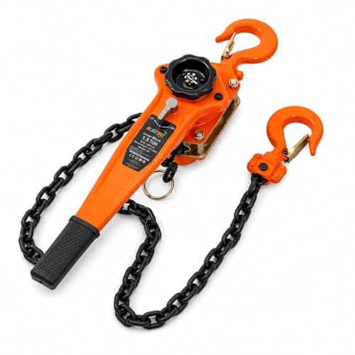 Image of KATSU Tools 1.5 Ton Chain Hoist Lever Block – Manual Ratchet Puller, 1.5m Lift, 1500kg Capacity, Heavy Duty Come Along Winch with Hooks for Lifting & Pulling, Model 181715