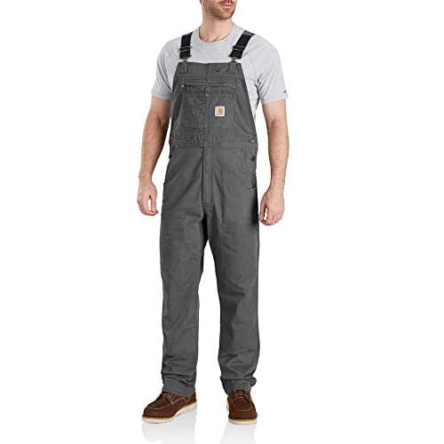 Image of Carhartt Men's Rugged Flex® Relaxed Fit Canvas Bib Overall, Gravel, W36/L30