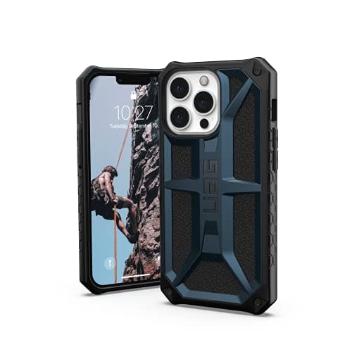 Image of URBAN ARMOR GEAR UAG Designed for iPhone 13 Pro Case Blue Mallard Rugged Lightweight Slim Shockproof Premium Monarch Protective Cover, [6.1 inch Screen]