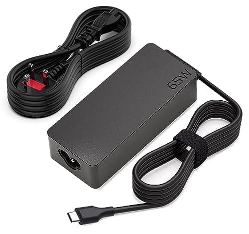 Image of 65W USB-C Power Supply Charger for Lenovo ThinkPad x1 Carbon T14 T15 T480 T480s T490 T490s T580 T590 X13 X280 X380 X390 E14 E15 E480 E490 E580 E590 L13 L380 L390 L480 P52s Yoga 720 910 920 Chromebook