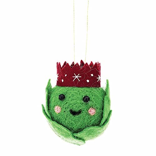 Image of Sass & Belle Fun Food Brussels Sprout Hanging Felt Decoration