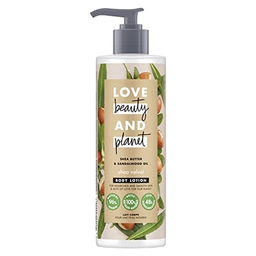 Image of Love Beauty and Planet Shea Butter and Sandalwood Oil Vegan Body Lotion, 400 ml