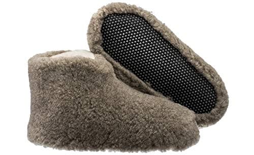 Image of ESTRO Unisex Pure Sheep Warm Wool Slippers Boots Sheepskin ole (4 UK, Light Brown)