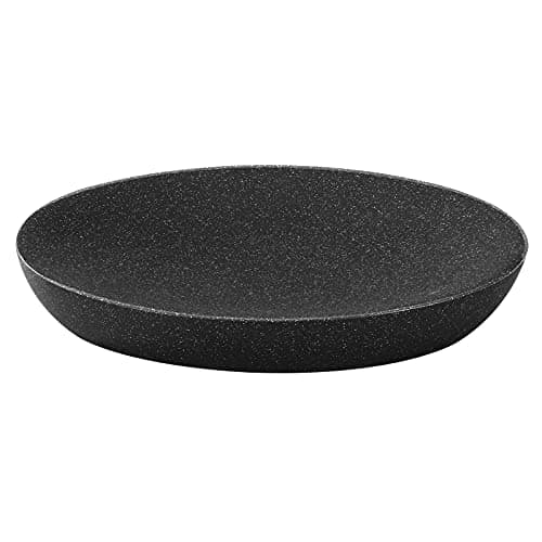 Image of Luxspire Soap Dish, Resin Soap Tray Soap Holder Container Box, Marble Pattern Oval Soap Plate Case, Sponge Dish Scrubbers Tray Holder for Bathroom Vanity Shower Kitchen Sink Counter Top, Gravel Black