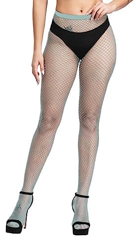 Image of Simply Joshimo Womens Coloured Fishnet Tights | Regular Diamond Net Colourful Bright Pantyhose (Grey)