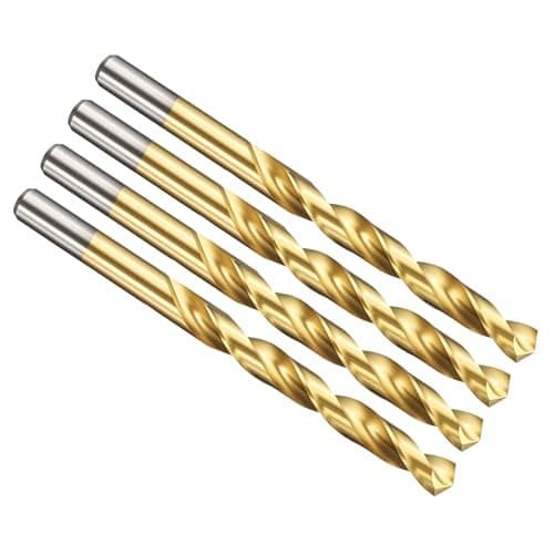 Image of PATIKIL 8mm Drill Bit, Jobber Straight Shank M2 High-Speed Steel 135° Titanium Nitride TiN Coated for Stainless Steel Hard Metal - 4 Pack