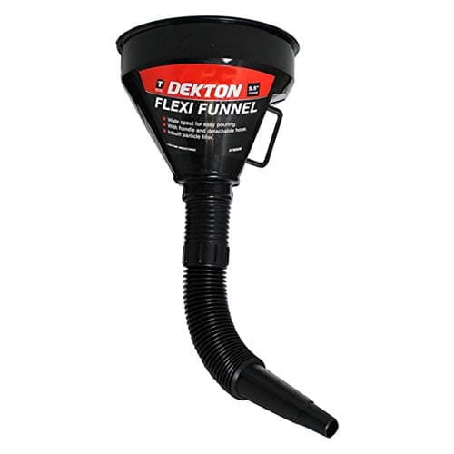Image of Dekton Flexi Funnel with Detachable Hose | Wide Spout for Easy Pouring | Includes Handle & Inbuilt Particle Filter | Ideal for Fuel, Oil, and Liquid Transfers | Flexible for Hard-to-Reach Areas