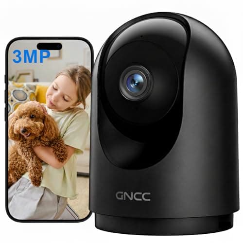 Image of GNCC Indoor Dog Pet Camera with APP, 2K Home CCTV Security Camera, Wifi Baby monitor with Camera and Night Vision, Motion Detection, 2-Way Audio, Works with Alexa/Google, Cloud/SD Storage, 2.4GHz Only