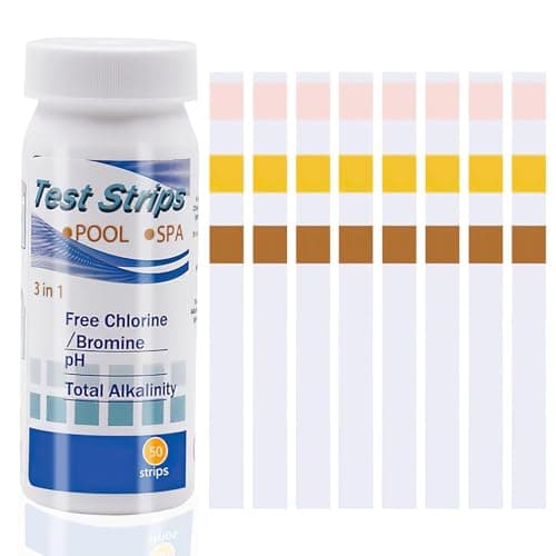 Image of 1 Pcs Hot Tub Test Strips, Pool and Spa Test for pH, Accurate 3 In 1 Pool Water Testing Kit, Ph Chlorine Alkaline Hardness Testing Strip, Clearwater Strip Quality Tester Paper, Free Chlorine and Bromi
