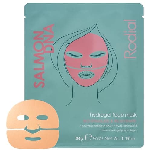 Image of Rodial Salmon DNA Hydrogel Face Mask - Polynucleotide Face Masks with NMN & Multi-Molecular Hyaluronic Acid for Hydration, Radiance & Plumped Skin (Pack of 1)