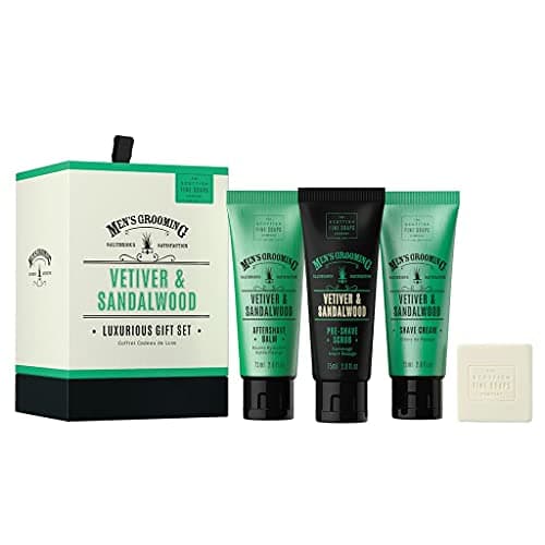 Image of Men's Grooming by The Scottish Fine Soaps Company Vetiver & Sandalwood Luxurious Gift Set
