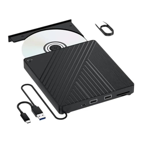 Image of Feyoalix External Bluray Optical Drive 5 in 1 DVD/CD Burner BD Reader Writer with USB Port SD/TF Card Slot for Laptop PC Desktop