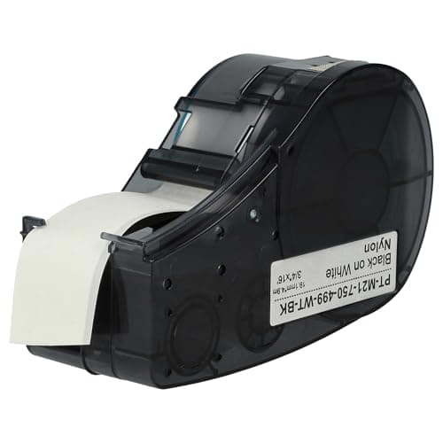 Image of vhbw 1x Label Tape Compatible with Brady BMP21-LAB, IDPAL, M210, LABPAL, BMP21 Plus Label Printer 19.05 mm, Black on White, Nylon
