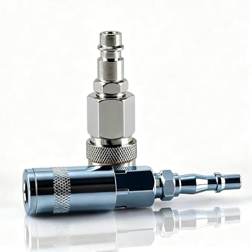 Image of 4 PCS Air Line Fitting Adapter Set, 1/4" BSP Male Thread Euro to PCL Conversion Couplings, Female & Male Quick Release Connectors for Air Compressor - Industrial & Home Use (Silver)