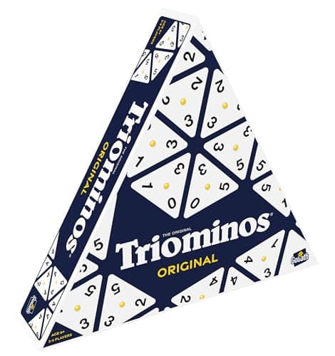Image of Goliath Games Triominos: Original | Triangular Dominoes Game | Three-Sided Domino Fun For All The Family | For 2-4 Players Ages 6+, Blue