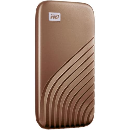 Image of WD My Passport SSD, 2TB Portable External SSD, read speeds up to 1050 MB/s, write speeds up to 1000MB/s, Portable SSD, Works with PC, Xbox and Playstation, Gold