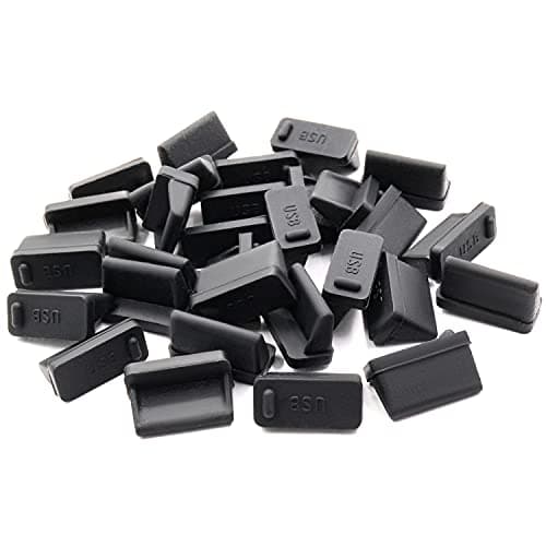 Image of ThreeBulls 30 Pcs Silicone USB Cap Port Cover Anti Dust Protector for Female End Black