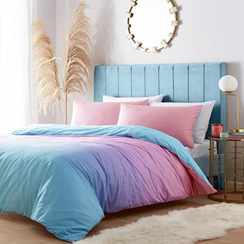 Image of HOMEMAKER BEDDING Duvet Cover Set Pastel Colour Ombre Pink Purple Aqua Blue (Single)