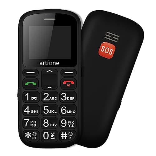 Image of artfone CS181 Senior Mobile Phone (No Contract) - Dual SIM Dual Standby 2G GSM, Large Keypad, SOS Button, Torch, Large Button Mobile Phone, 800mAh Battery, FM Radio, Black