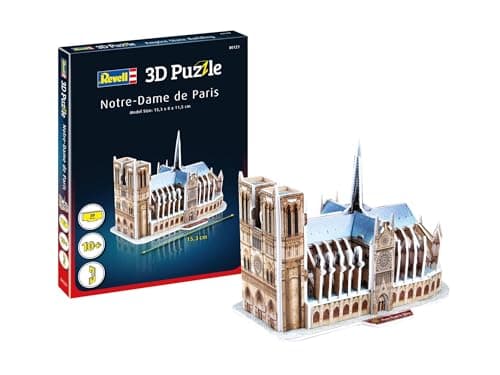 Image of Revell 3D Puzzle 00121 Notre-Dame de Paris 39 Pieces, Highly Detailed, 15cm in length, Fun & Easy To Build