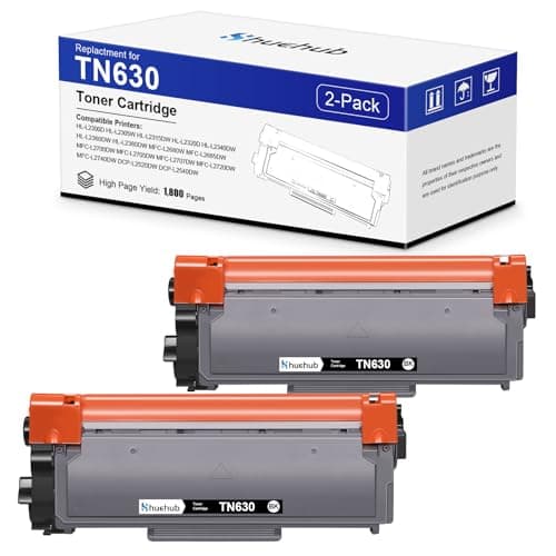 Image of TN630 Black Toner Cartridge Replactment for Brother TN-630 Toner for HL-L2300D HL-L2305W HL-L2320D HL-L2360DW HL-L2380DW MFC-L2680W MFC-L2700DW MFC-L2720DW DCP-L2540DW Printer - 2 Pack