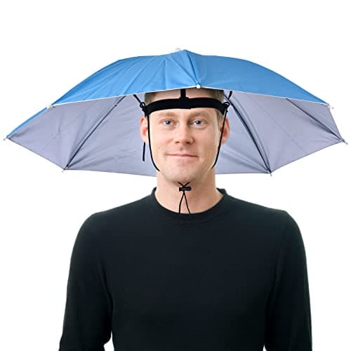 Image of Fulenyi Umbrella Hat Head Cap Anti-UV Novelty Adult Child Hat Festival Hat Portable Waterproof Hands Umbrella Hat for Fishing Hiking Beach Hiking Hiking, Blue, 1