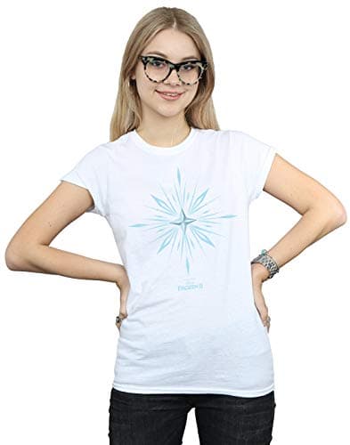 Image of Disney Women's Frozen 2 Elsa Signature Snowflake T-Shirt White Small