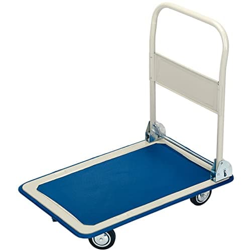 Image of Draper 44005 Platform Trolley with Folding Handle,Blue, 150kg, 630mm x 480mm x 850mm