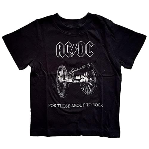 Image of AC/DC Toddler T Shirt About to Rock Band Logo Official Black 12 Months to 5 yrs 12 Mois