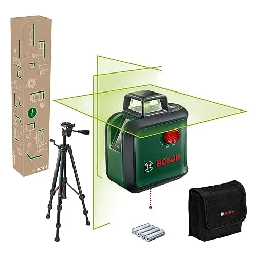 Image of Bosch AdvancedLevel 360 Cross Line Laser with Premium Tripod (3 Laser Lines Including 360° for Aligning Throughout the Room, in E-Commerce Box)
