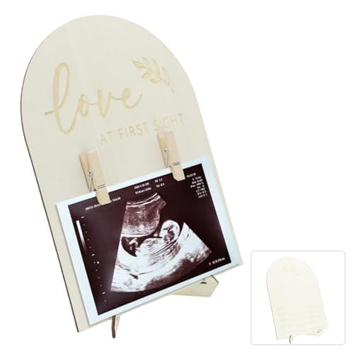 Image of Baby Scan Photo Frames,Wooden Double-Side Ultrasound Picture Frame,Mum to be & Baby Announcement Gifts Y5YESMXK