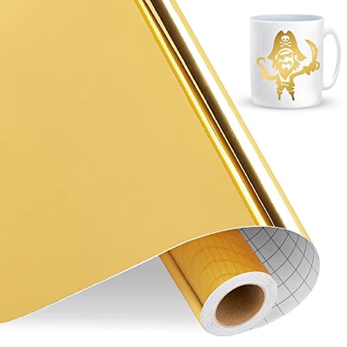 Image of IModeur Metallic Permanent Vinyl Roll, 12" x 15Ft（30.5cm x 4.58m） Glossy Gold Permanent Vinyl for Cricut, Self Adhesive Vinyl for DIY Gifts, Birthday Party, Christmas Decoration