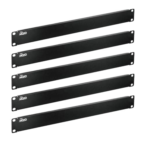Image of Tecmojo 1U Blank Panel, Rack Mount Plate for 19inch Server Rack,Network Rack, Enclosures and Cabinets, Black (1U SOLID 5 Pack)