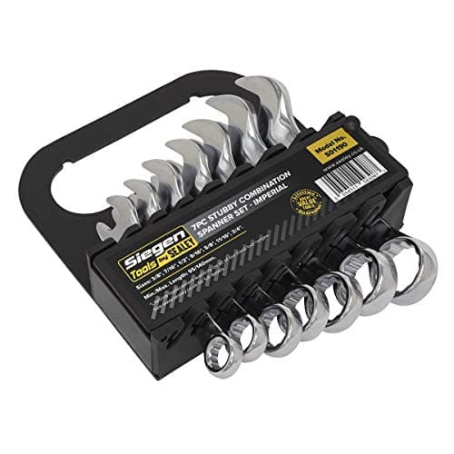 Image of Sealey S01190 7PC Stubby Combination Spanner Set - Imperial