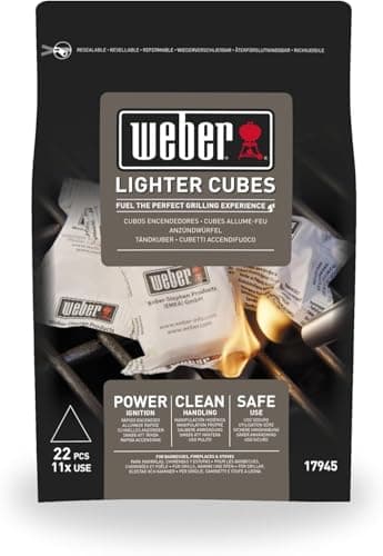 Image of Weber Firelighters (22 Pieces), for igniting charcoal & briquettes, easy handling, without odor or unpleasant taste, environmentally friendly & safe (17945)