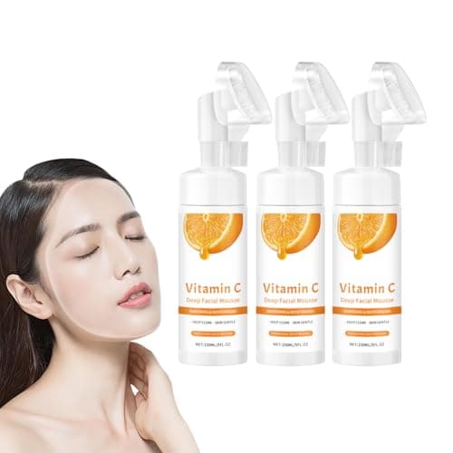 Image of Vitamin C Foaming Face Cleanser with Coconut Water & Aloe Vera - Brightening Facial Wash for All Skin Types, Gently Cleanses Dirt & Makeup, Improves Uneven Skin Tone Appearance, 150ml (3 Bottles)