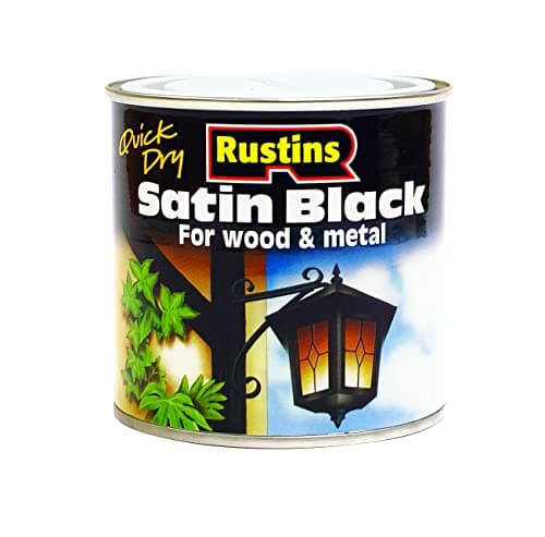 Image of Rustins Quick Dry Satin Black Paint 250ml - Effortless Application for a Smooth, Professional Finish – Perfect for DIYers Seeking Fast Results, Elegance, and Durability on Interior & Exterior Surfaces