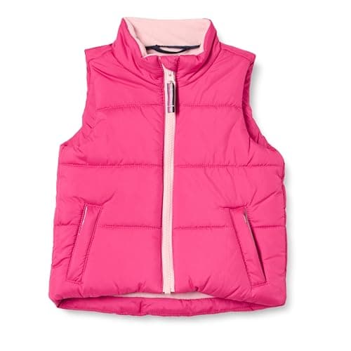 Image of Amazon Essentials Girls' Heavyweight Puffer Gilet, Pink, 6-7 Years