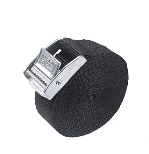 Image of Direct Manufacturing 2 x Lifting straps cam buckle 2.5m x 25mm black / 250kg Cargo luggage roof rack strap …