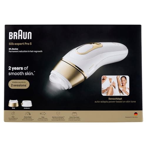 Image of Braun IPL Smart Silk·expert Pro 5, Laser Hair Removal at Home, Permanent Hair Removal, With Sachet, 2 Sockets, PL5210