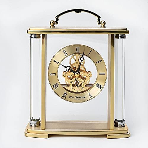 Image of Watching clocks WM. Widdop Glass and Gold Aluminium Carriage Clock