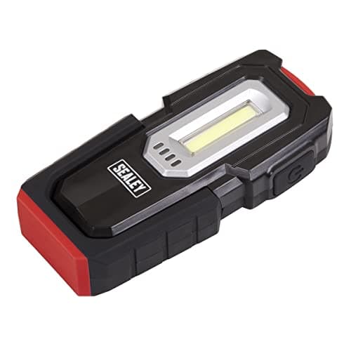 Image of Sealey LEDWC03 3W COB & 1W SMD LED Inspection Light - Wireless Rechargeable, Black/Red