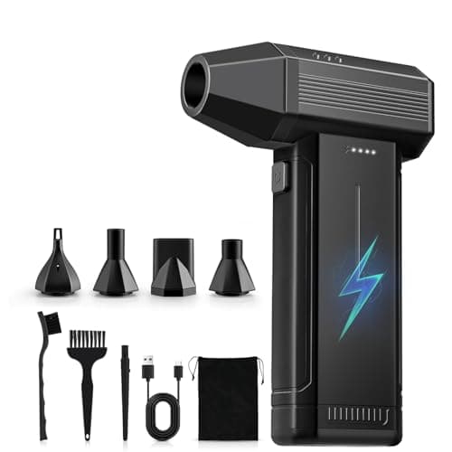 Image of GARAID Electric Compressed Air Cleaner for PC with LED Light, 3 Gear Adjustable 150000RPM Super Power Cordless Air Duster, USB Rechargeable Mini Air Blower with 6000mAh Battery for Laptop,Keyboard,Car