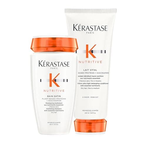 Image of New Kerastase DUO Nutritive Bain Satin Hydrating Shampoo 250ml and Lait Vital 200ml
