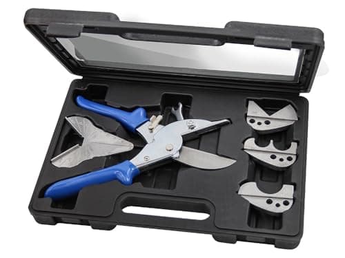 Image of Faithfull FAIGCKITPC Multi-function Gasket and Pipe Mitre Shears Kit - for Cutting Soft Wood, PVC, Gasket, Plastic with Carry Case
