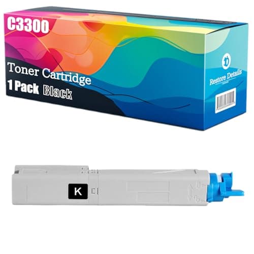 Image of High Yield C3300 43459433 43459434 43459435 43459436 Toner Cartridge Compatible for OKI C3300 C3300N C3400 C3400n C3450 C3600 Printer, Unleash High-Definition Printing (Black)
